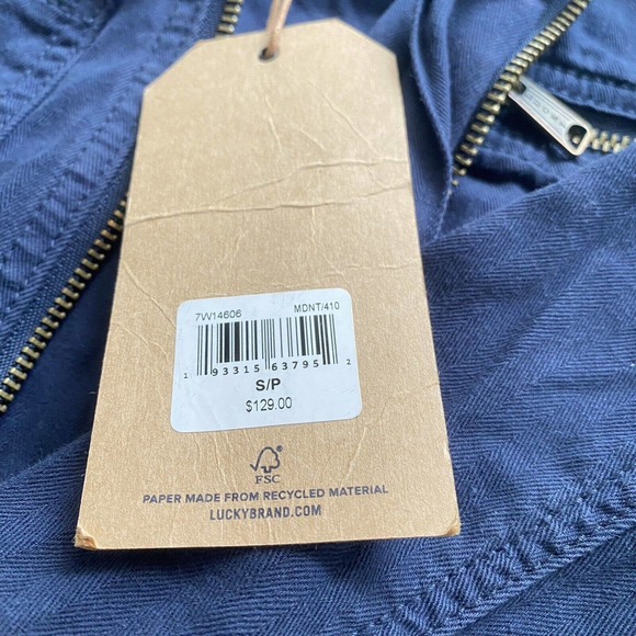 Lucky Brand Coverallls Womens Small Tie Front Boiler Suit Jumpsuit Navy Blue NEW - Picture 16 of 16